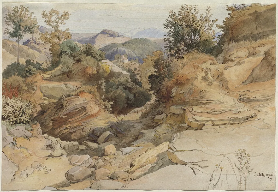 The Sabine Hills And Rocca Santo Stefano Seen From Civitella 2 Wall Art by Victor Paul Mohn - High-Resolution Digital Print