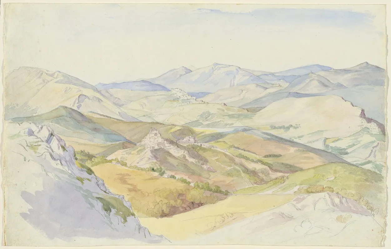 The Sabine Hills And Rocca Santo Stefano Seen From Civitella Wall Art by Ludwig Deurer - High-Resolution Digital Print