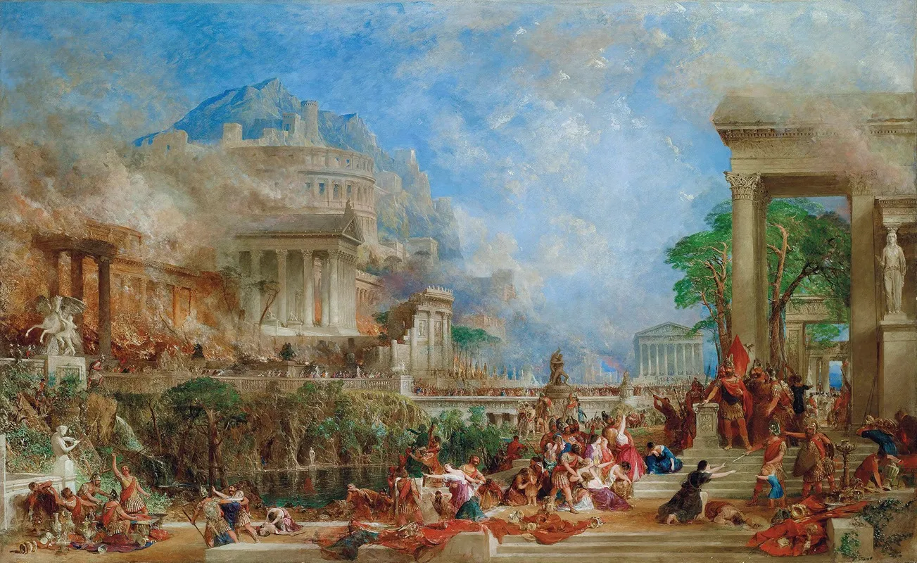 The Sack Of Corinth Wall Art by Thomas Allom - High-Resolution Digital Print