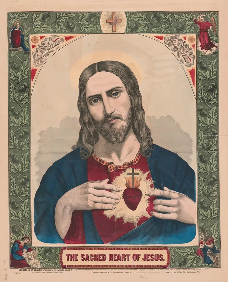 The Sacred Heart Of Jesus Wall Art by Haasis &amp; Lubrecht - High-Resolution Digital Print