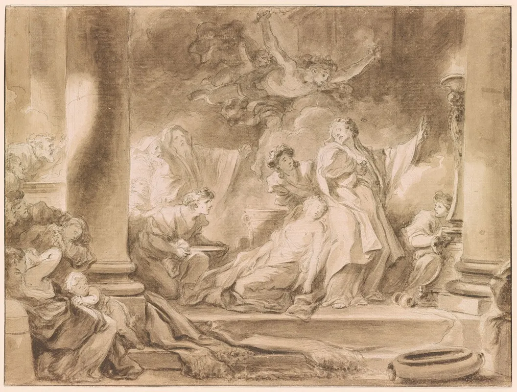 The Sacrifice Of Coresus Wall Art by Jean-Honoré Fragonard - Canvas Print