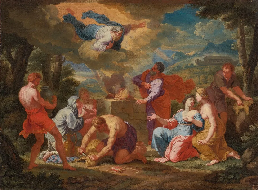 The Sacrifice Of Noah 2 Wall Art by Circle Of Pieter Mulier The Younger - High-Resolution Digital Print