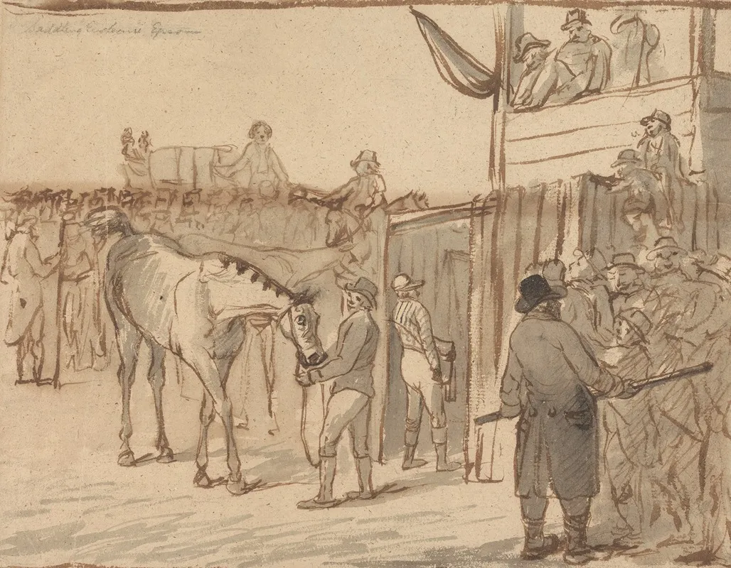 The Saddling Enclosure Epsom Wall Art by James Barenger - High-Resolution Digital Print