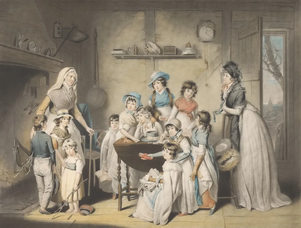 The Sailors Orphans Or Young Ladies Subscription Wall Art by William Redmore Bigg - High-Resolution Digital Print