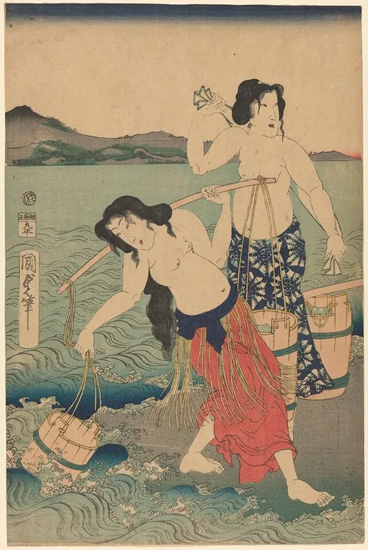 The Salt Women Wall Art by Utagawa Kunisada (Toyokuni III) - High-Resolution Digital Print
