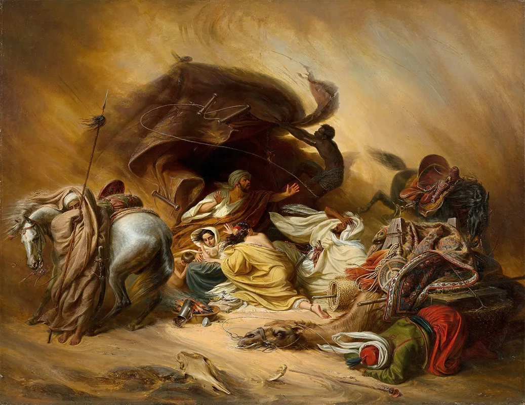The Samum In The Desert Wall Art by Johann Hermann Kretzschmer - High-Resolution Digital Print