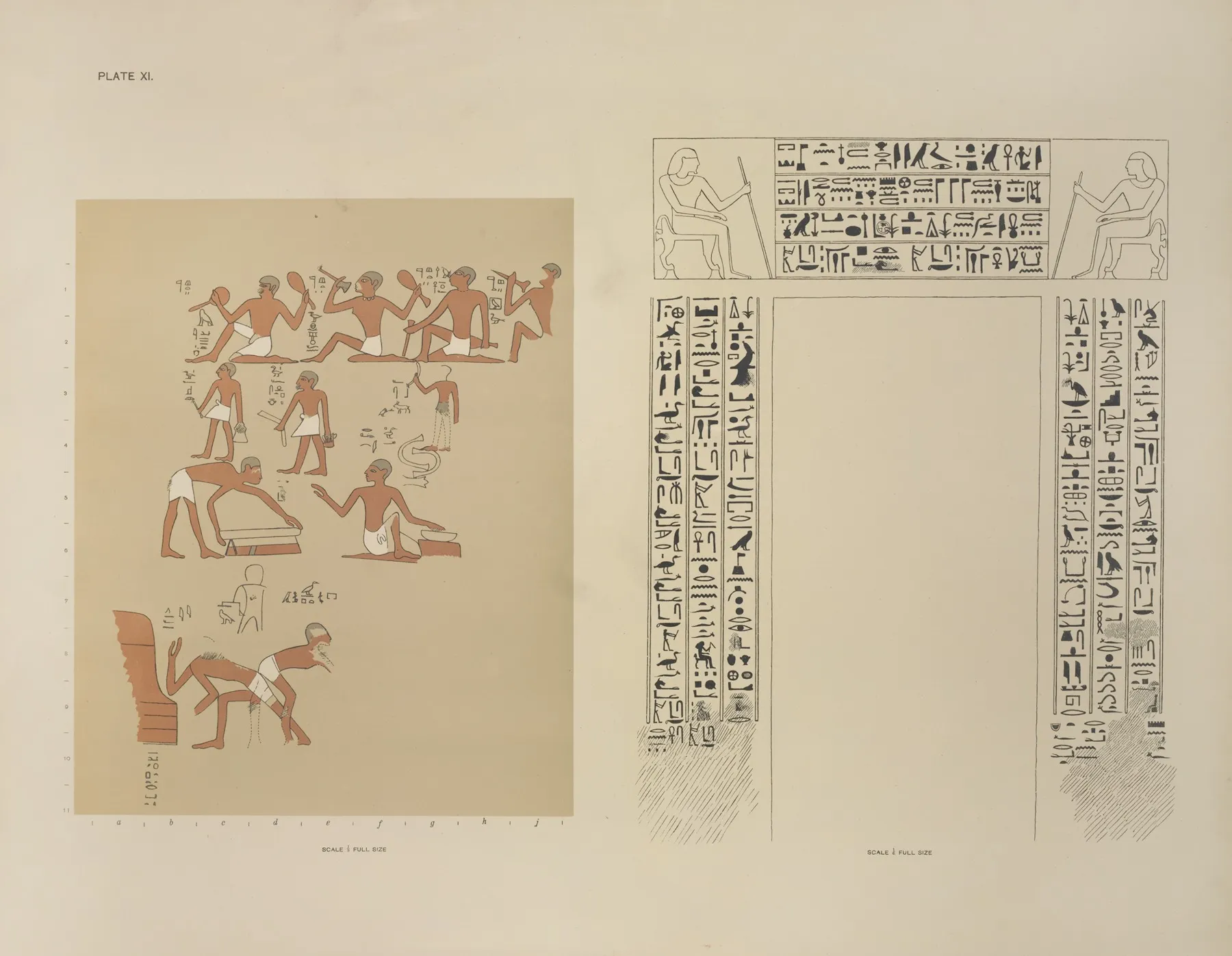 The Scenes And Inscriptions On The Front Wall Of Sebeknekhts Tomb Chamber Wall Art by Joseph John Tylor - High-Resolution Digital Print
