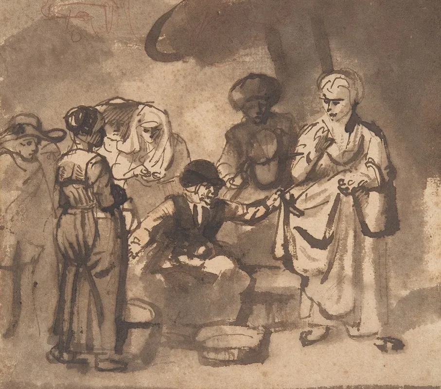 The Scolding Fishwife Wall Art by Nicolaes Maes - High-Resolution Digital Print