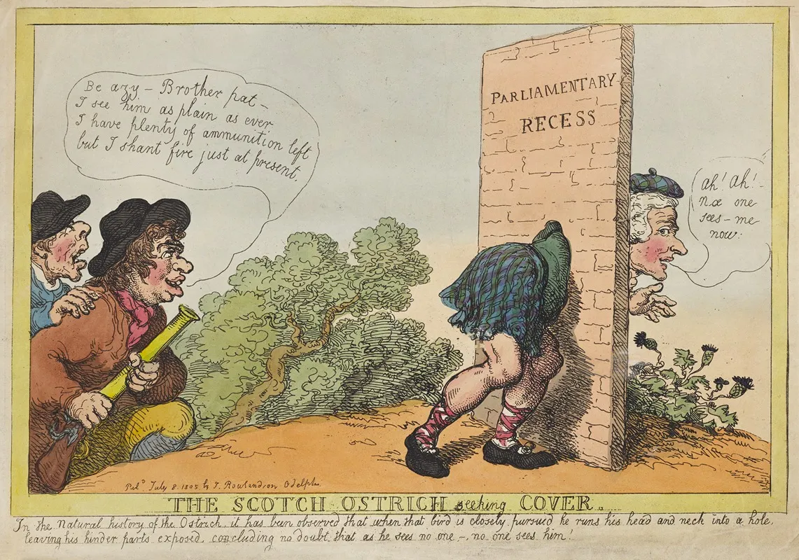 The Scotch Ostrich Seeking Cover