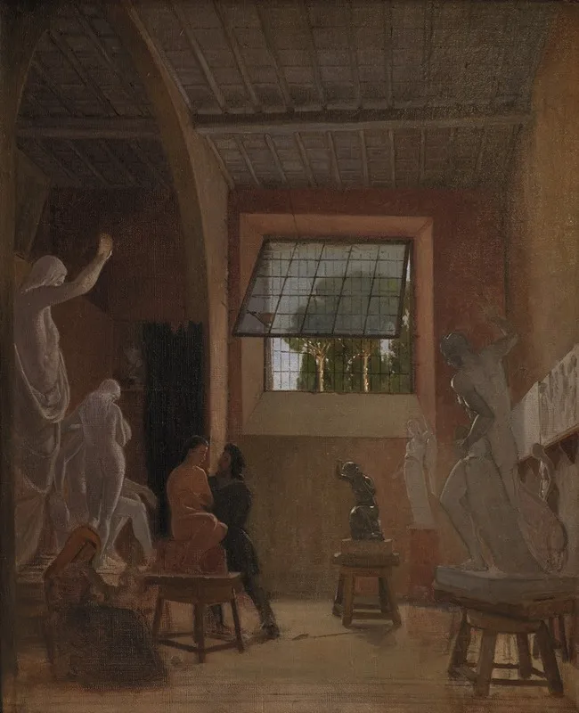 The Sculptor Jens Adolph Jerichau In His Studio In Rome Wall Art by David Jacobsen - High-Resolution Digital Print