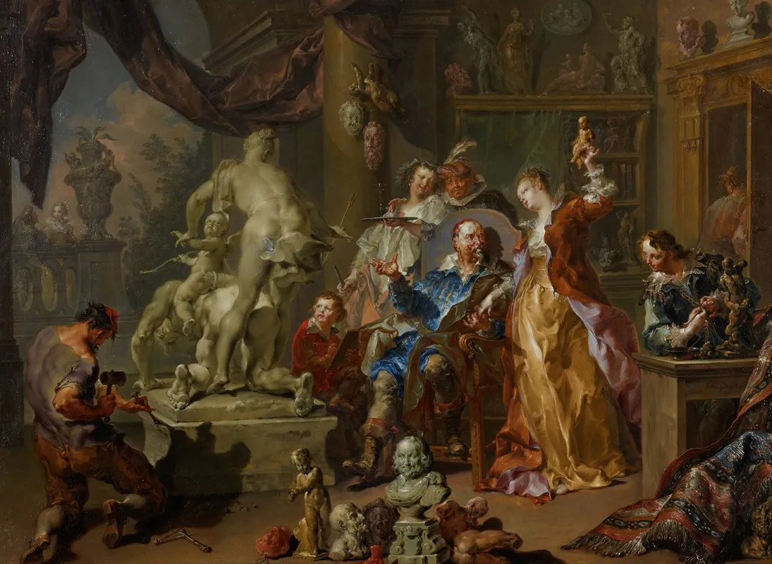 The Sculptors Studio 2 Wall Art by Johann Georg Platzer - High-Resolution Digital Print