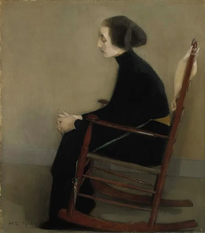 The Seamstress The Working Woman Wall Art by Helene Schjerfbeck - High-Resolution Digital Print
