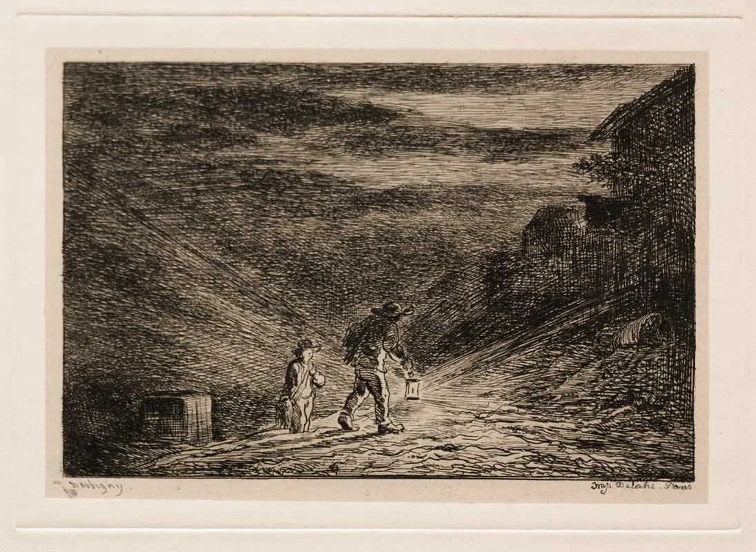 The Search For An Inn Wall Art by Charles François Daubigny - High-Resolution Digital Print