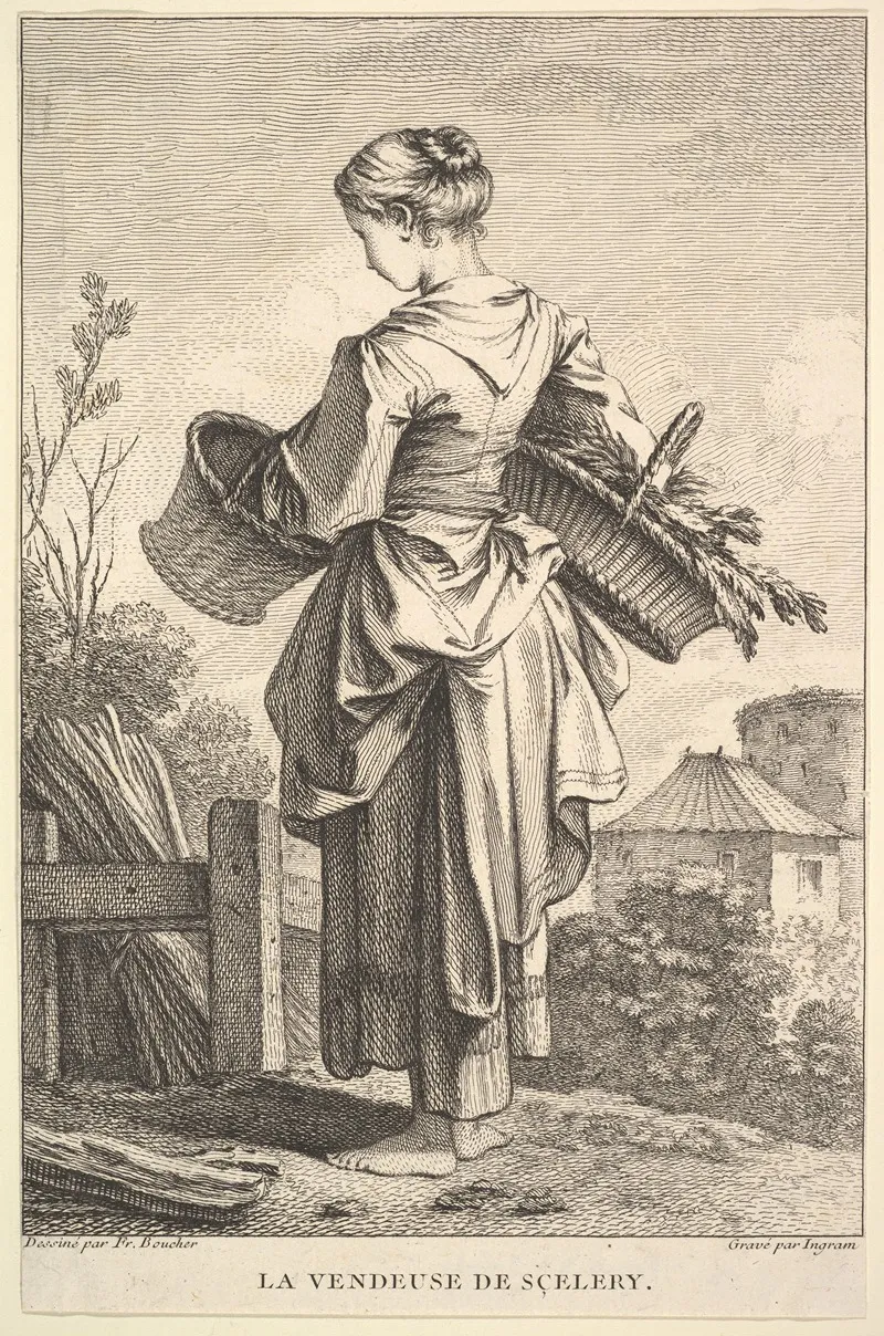 The Seller Of Celery After Francois Boucher
