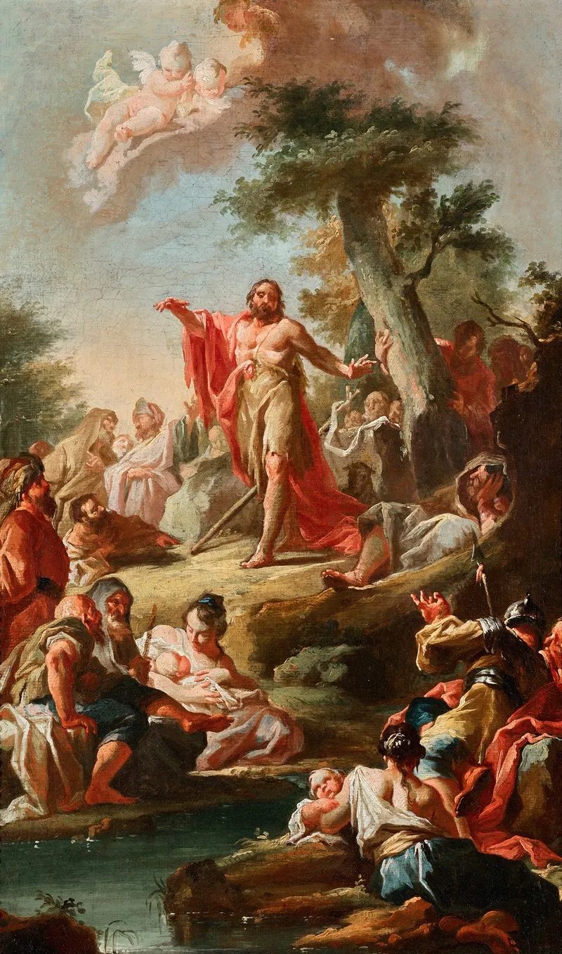 The Sermon Of John The Baptist 2 Wall Art by Johann Lucas Kracker - High-Resolution Digital Print