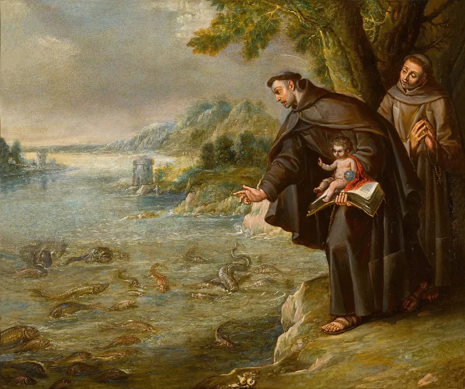 The Sermon Of Saint Anthony And The Fish Wall Art by Circle of Francisco Rizzi - High-Resolution Digital Print