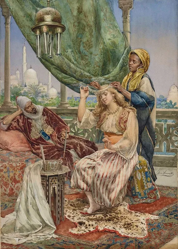 The Servant And Mistress Wall Art by Ettore Simonetti - High-Resolution Digital Print