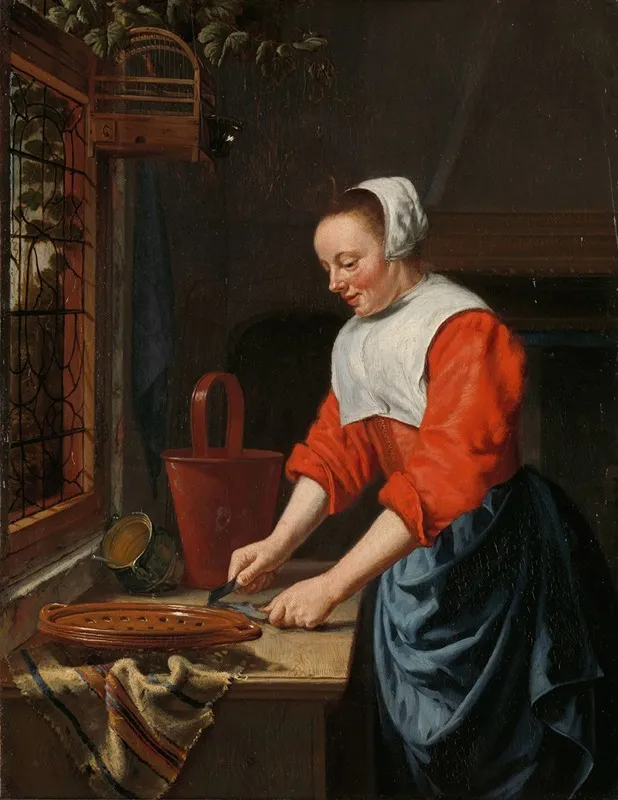 The Servant Girl Wall Art by Hendrick Ten Oever - High-Resolution Digital Print