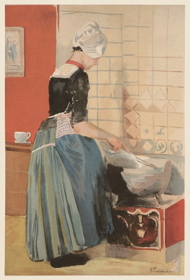 The Servant La Servante Wall Art by Ferdinand Luigini - High-Resolution Digital Print