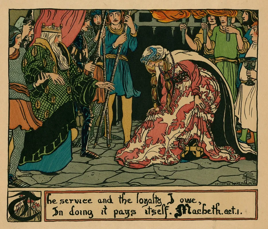 The Service And The Loyalty I Owe In Doing It Pays Itself Macbeth Act 1 Scene 4 Wall Art by Pamela Colman Smith - High-Resolution Digital Print