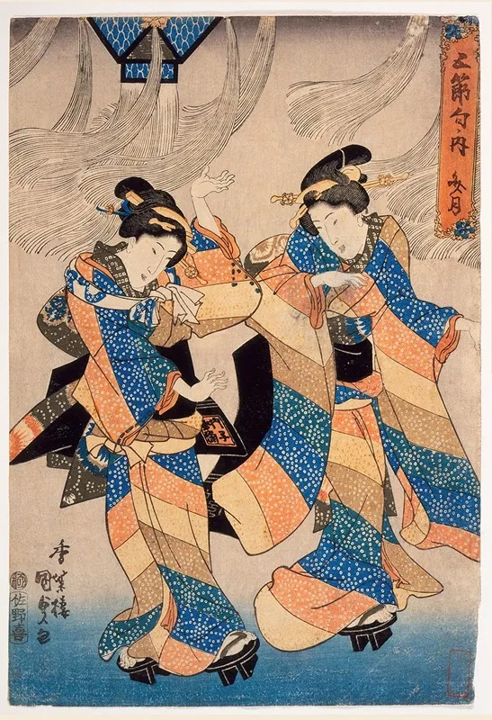 The Seventh Month Wall Art by Utagawa Kunisada (Toyokuni III) - High-Resolution Digital Print