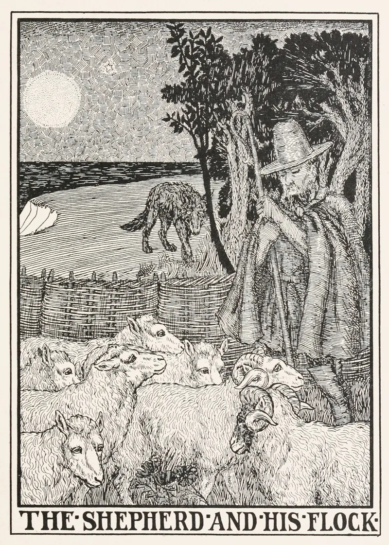 The Shepherd And His Flock 2 Wall Art by Percy J. Billinghurst - High-Resolution Digital Print