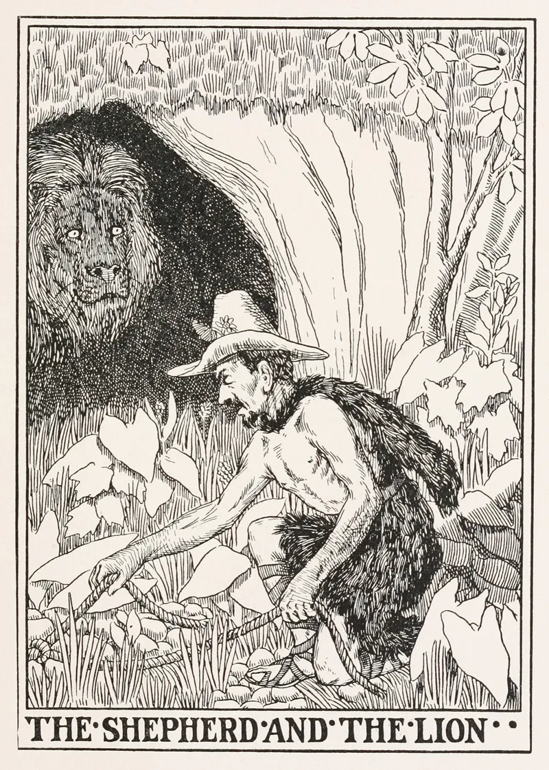The Shepherd And The Lion Wall Art by Percy J. Billinghurst - High-Resolution Digital Print