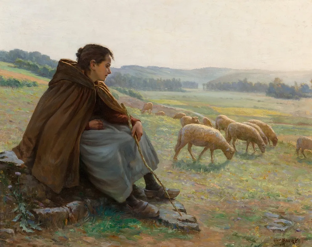 The Shepherdess 6 Wall Art by Albert Baure - High-Resolution Digital Print