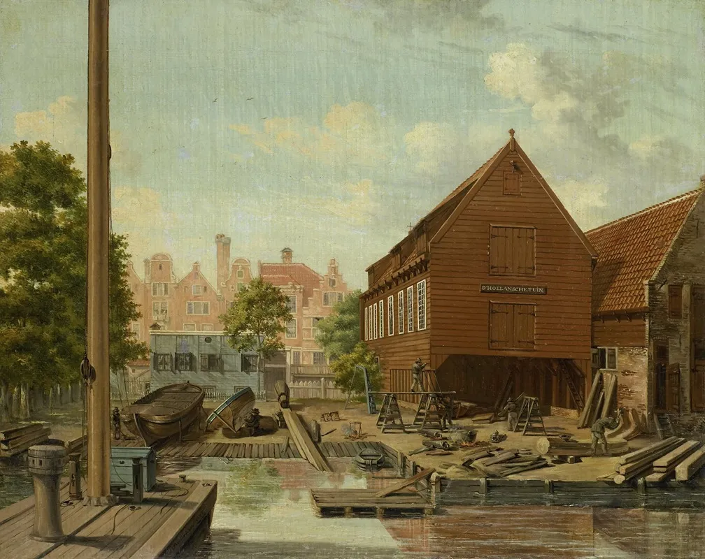 The Shipyard Dhollandsche Tuin On Bickers Eiland Amsterdam Wall Art by Pieter Godfried Bertichen - High-Resolution Digital Print