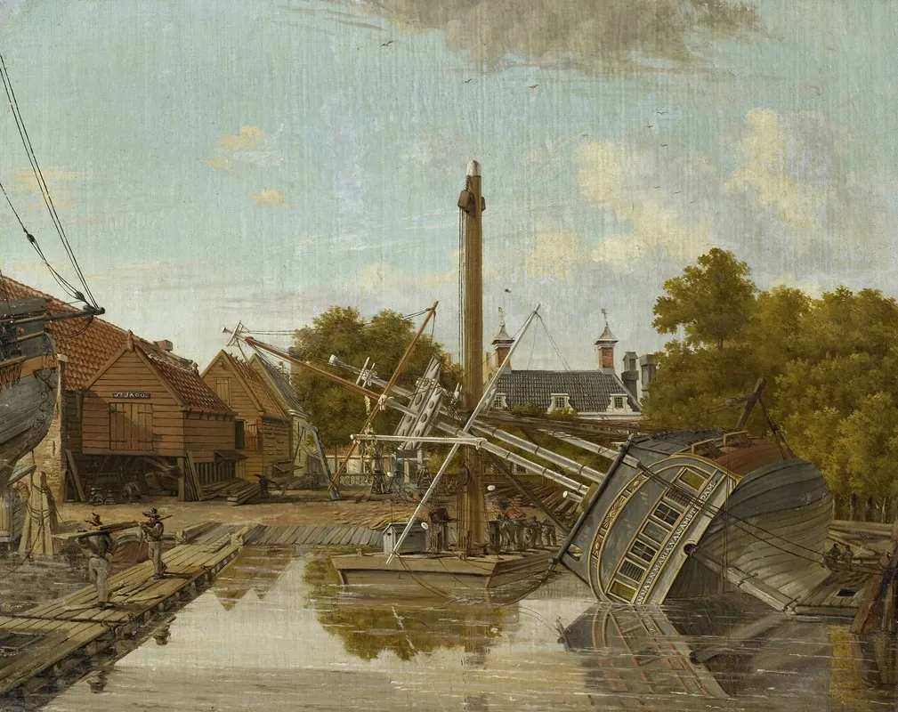 The Shipyard St Jagoon Bickers Eiland Amsterdam Wall Art by Pieter Godfried Bertichen - High-Resolution Digital Print