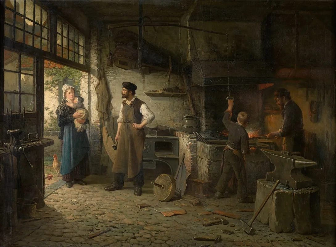 The Shoeing Smith Wall Art by Adriaan Ferdinand De Braekeleer - High-Resolution Digital Print