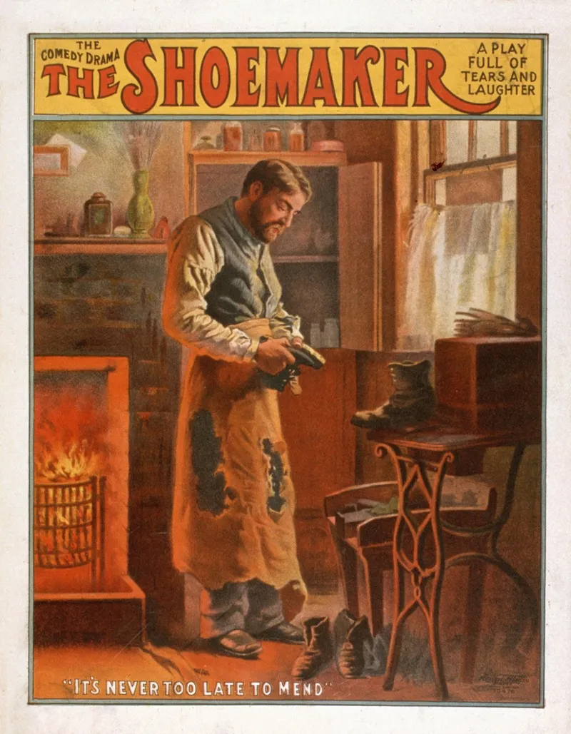 The Shoemaker Wall Art by U.S. Lithograph Co. - High-Resolution Digital Print
