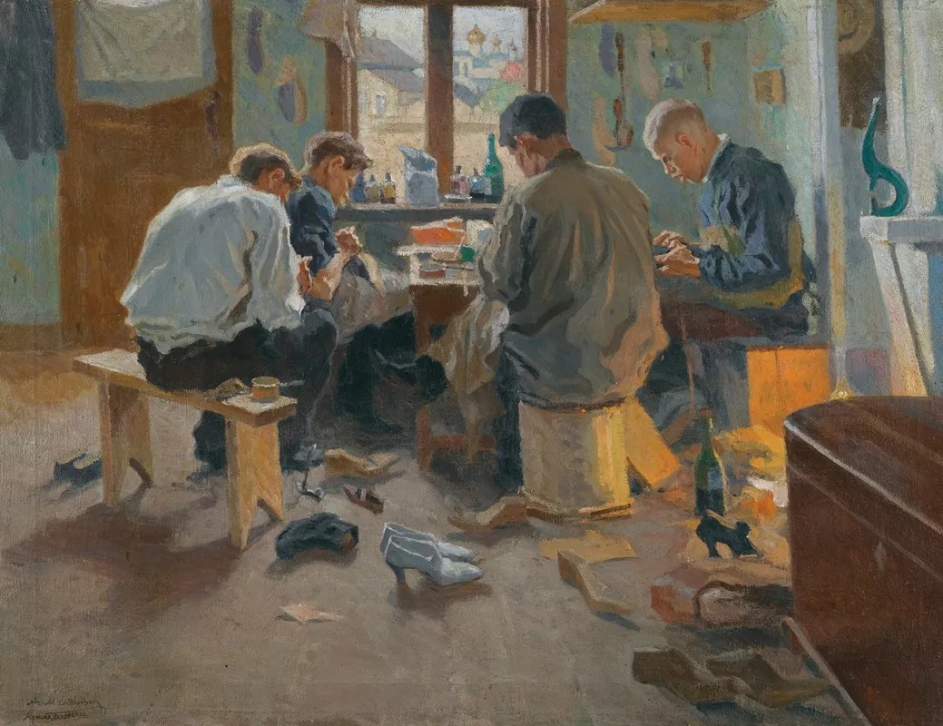 The Shoemakers Wall Art by Arnold Borisovich Lakhovsky - High-Resolution Digital Print