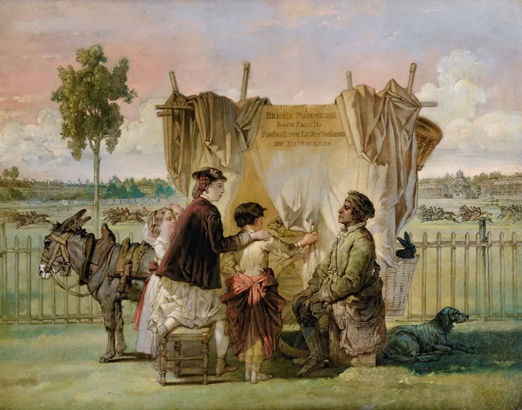 The Shower Of Phenomenal Sheep Wall Art by Jacques-Joseph Lecurieux - High-Resolution Digital Print