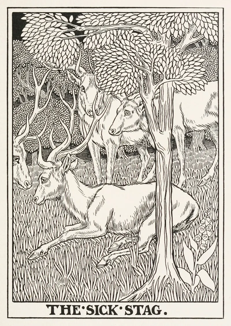 The Sick Stag Wall Art by Percy J. Billinghurst - High-Resolution Digital Print