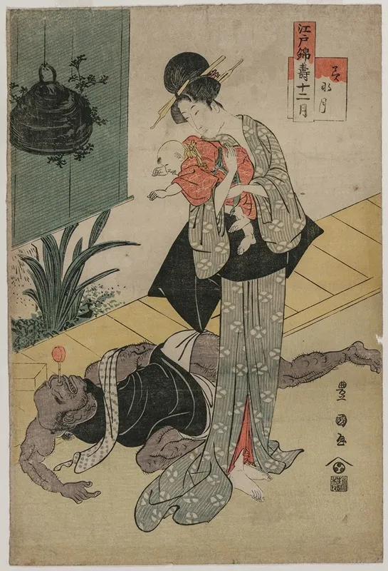 The Sixth Month From The Series The Twelve Felicitous Months In Edo Brocades Wall Art by Toyokuni Utagawa - High-Resolution Digital Print