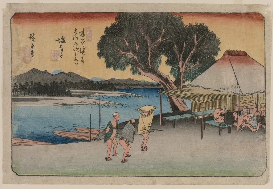 The Sixty Nine Stations Of The Kiso Highway Shionata Wall Art by Utagawa Hiroshige - High-Resolution Digital Print