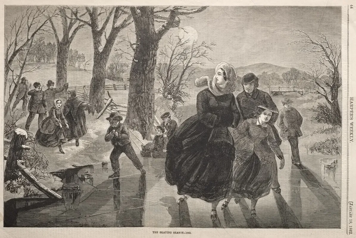 The Skating Season 1862 Wall Art by Winslow Homer - High-Resolution Digital Print