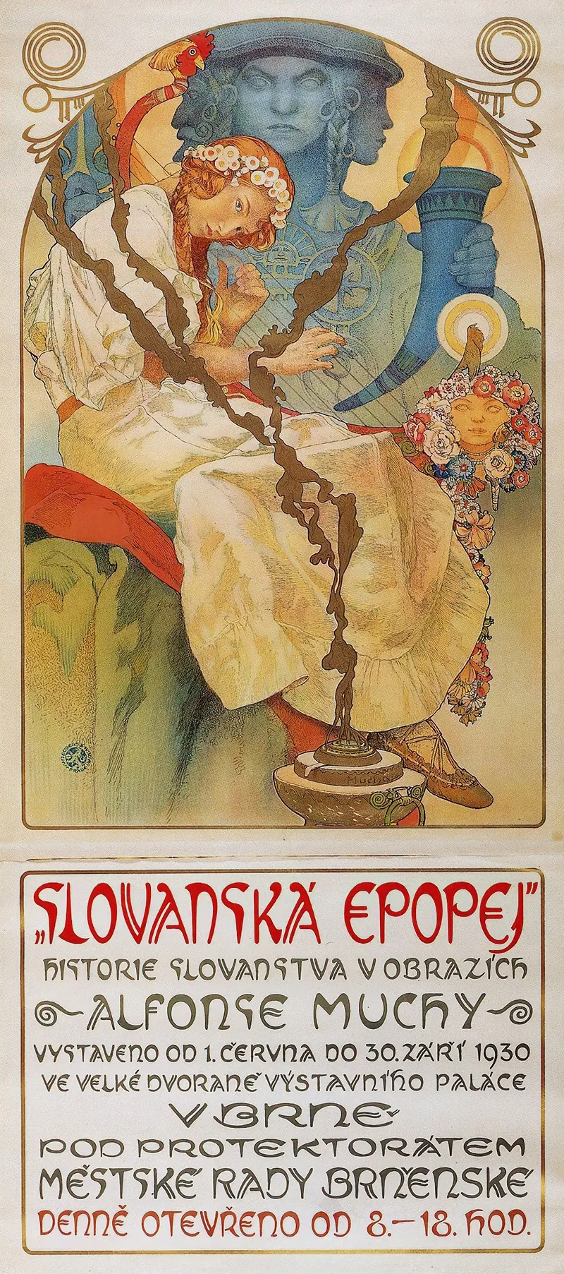 The Slav Epic 1930 Exhibition Poster by Alphonse Mucha - High-Resolution Digital Print