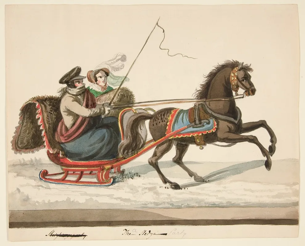 The Sleigh Party Wall Art by Nicolino Calyo - High-Resolution Digital Print