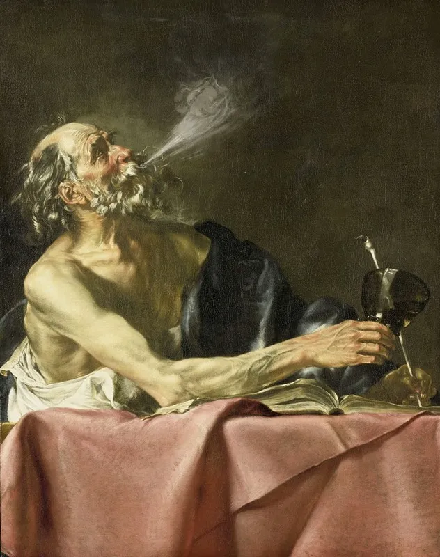 The Smoker Allegory Of Transience Wall Art by Hendrick van Someren - High-Resolution Digital Print