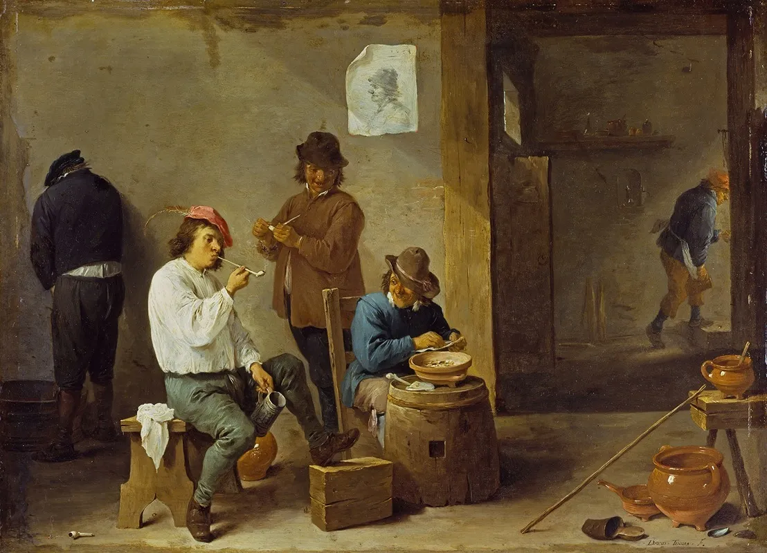 The Smokers Wall Art by David Teniers The Younger - High-Resolution Digital Print