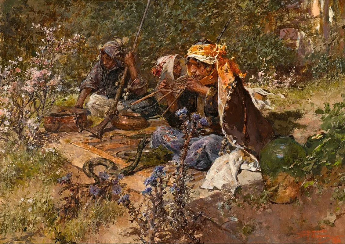 The Snake Charmer Morocco Wall Art by Riccardo Pellegrini - High-Resolution Digital Print