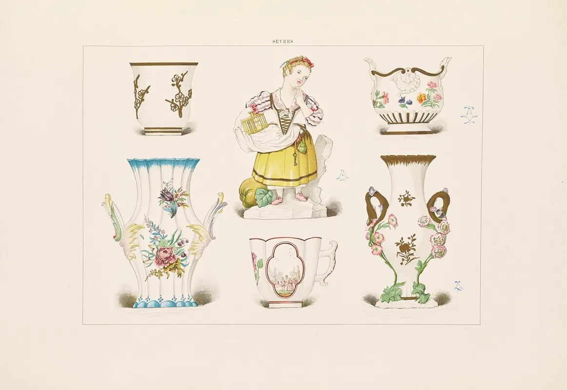 The Soft Porcelain Of Sevres Pl 12 Wall Art by Edouard Garnier - High-Resolution Digital Print