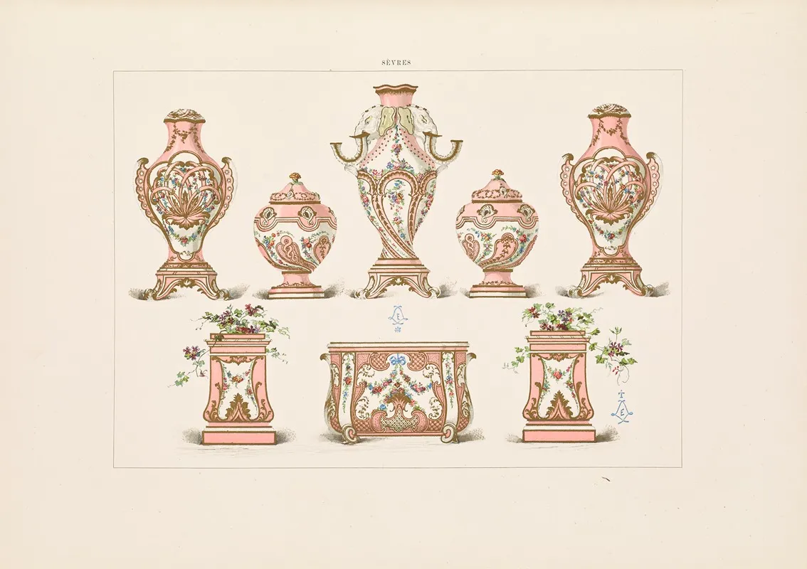 The Soft Porcelain Of Sevres Pl 20 Wall Art by Edouard Garnier - High-Resolution Digital Print