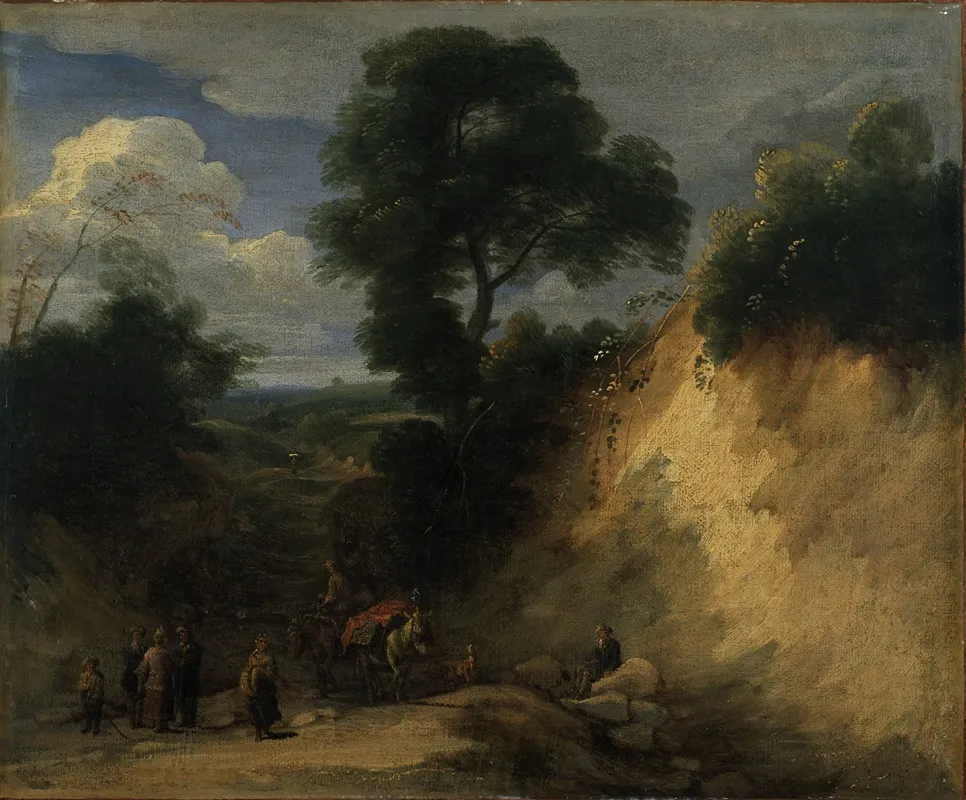 The Sonian Forest With Market Vendors 2 Wall Art by Lodewijk de Vadder - High-Resolution Digital Print