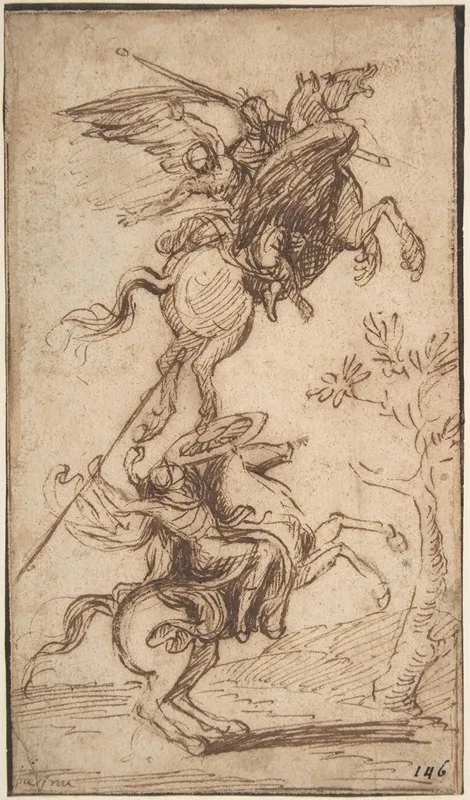 The Sorcerer Atlante Abducting Pinabellos Lady Ariosto Orlando Furioso Canto Ii 38 2 Wall Art by Nicolas Poussin - High-Resolution Digital Print