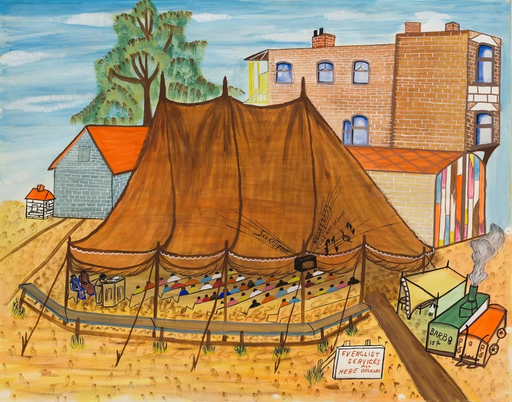 The South Side Religious Tent Open Air Wall Art by Fred Hollingsworth - High-Resolution Digital Print