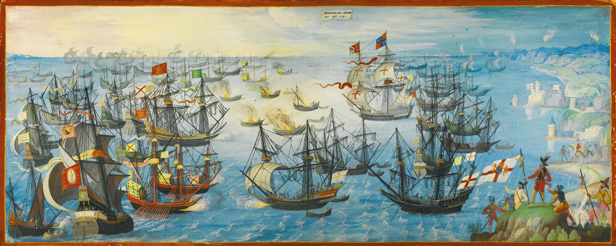 The Spanish Armada Off The South Coast Of England Wall Art by Monogrammist - High-Resolution Digital Print