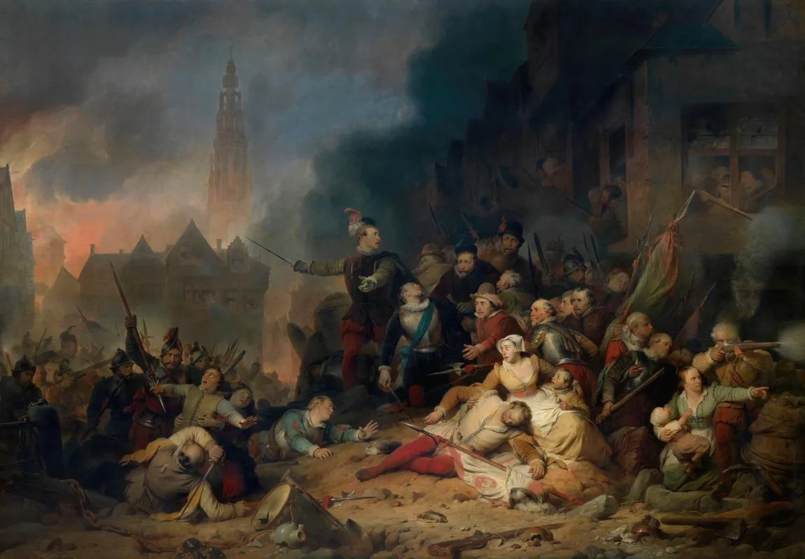 The Spanish Fury In Antwerp Wall Art by Ferdinand de Braekeleer - High-Resolution Digital Print